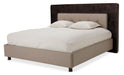21 Cosmopolitan California King Upholstered Tufted Bed in Taupe/Umber image