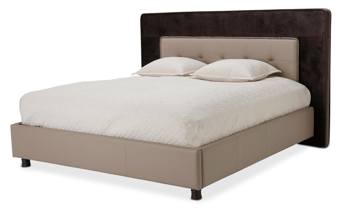 21 Cosmopolitan Queen Upholstered Tufted Bed in Taupe/Umber image