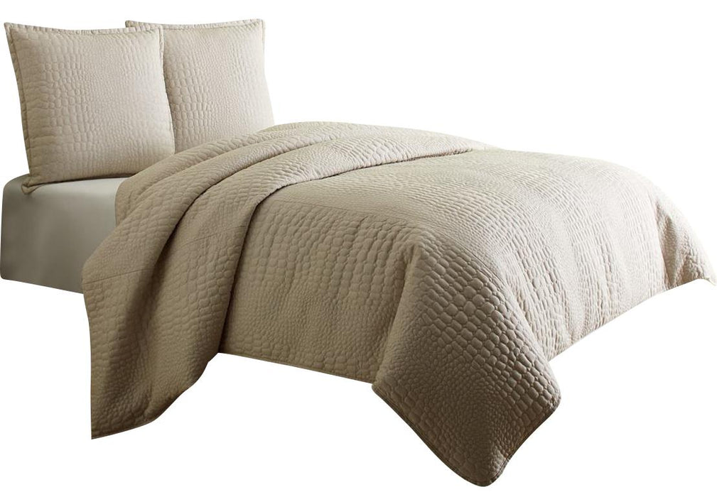 Dash 3-pc Queen Coverlet Set in Natural image