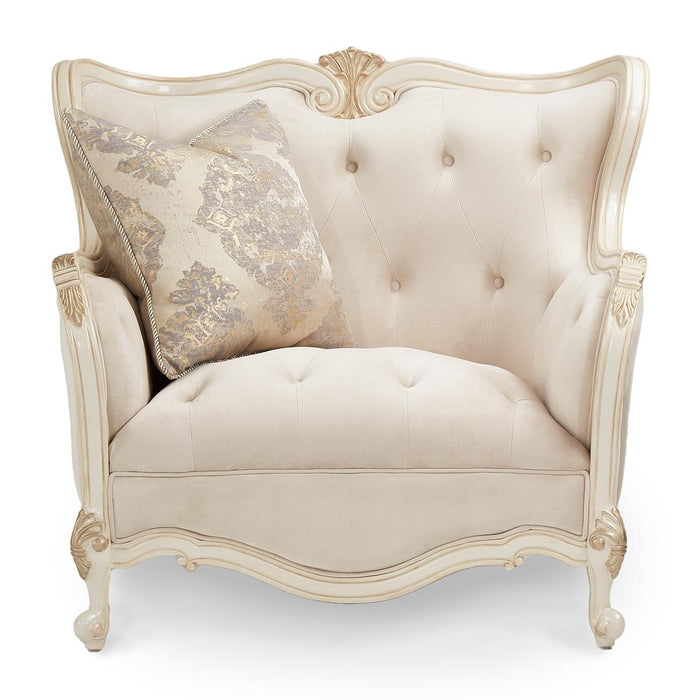 Lavelle Melange Wood Trim Chair and a Half in Ivory Classic Pearl image