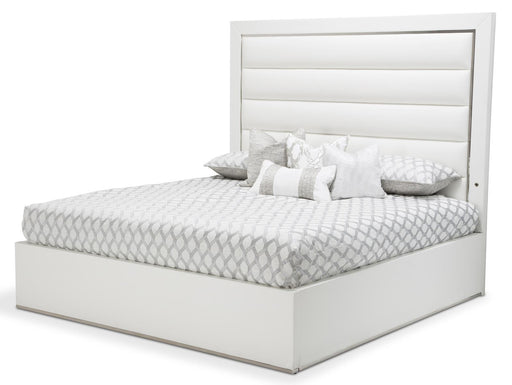 State St King Upholstered Panel Bed in Glossy White image