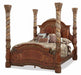 Villa Valencia California King Bed with Canopy in Chestnut image