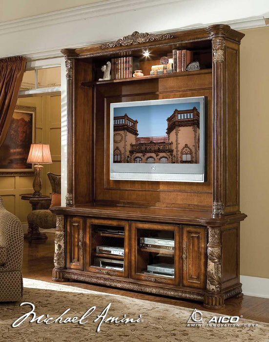 Villa Valencia Entertainment Wall in Chestnut- Base Only image