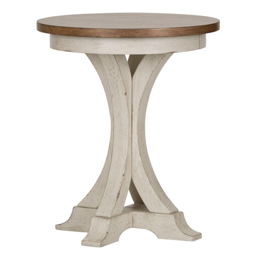 Liberty Farmhouse Reimagined Round Chair Side Table in Antique White image
