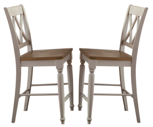 Liberty Furniture Al Fresco Double X Back Counter Chair (Set of 2) in Driftwood/Sand image