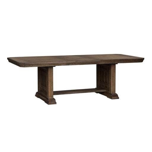 Liberty Furniture Artisan Prairie Trestle Dining Table in Aged Oak image