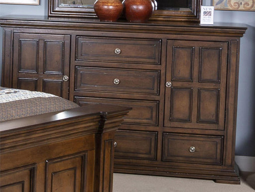 Liberty Furniture Big Valley 2 Door with 6 Drawer Dresser in Brownstone image