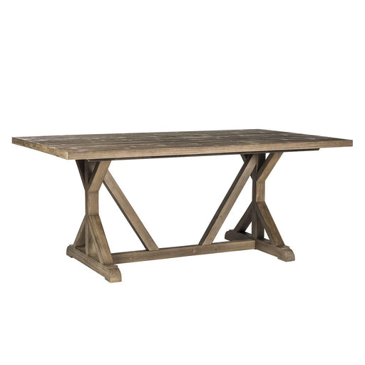 Liberty Furniture Carolina Lakes Trestle Table in Weathered Gray image
