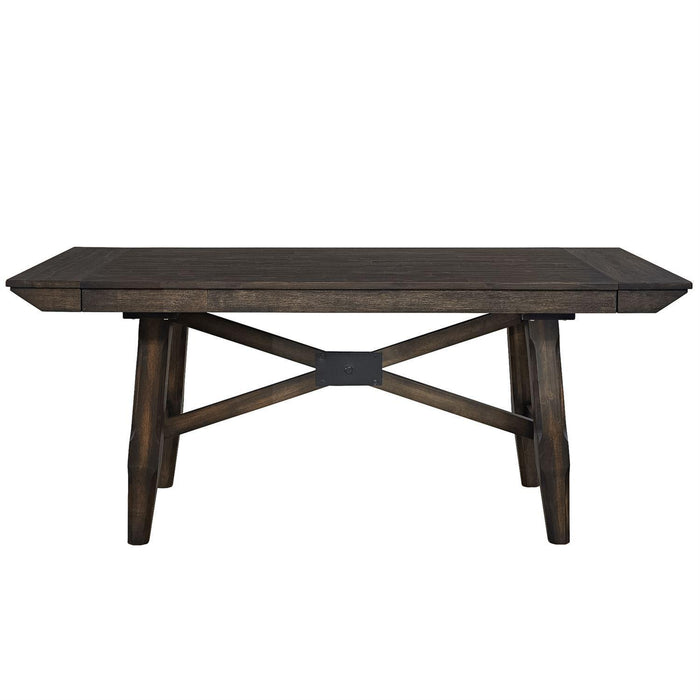 Liberty Furniture Double Bridge Trestle Table in Dark Chestnut image