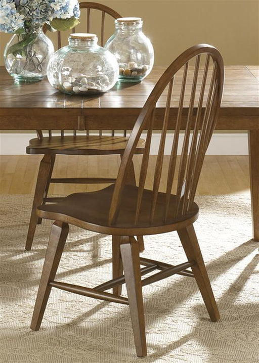 Liberty Furniture Hearthstone Windsor Back Side Chair  in Rustic Oak (Set of 2) image