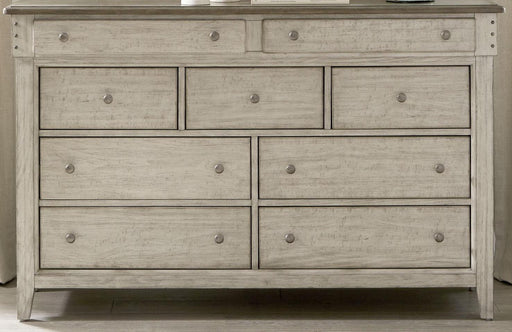 Liberty Furniture Ivy Hollow 9 Drawer Dresser in Weathered Linen image