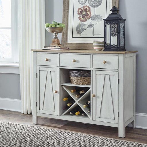 Liberty Furniture Lindsey Farm Server in Weathered White & Sandstone image