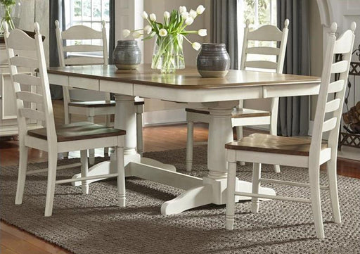 Liberty Furniture Springfield Double Pedestal Dining Table in Honey and Cream 278-4202 image