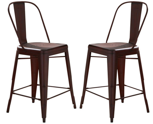 Liberty Furniture Vintage Dining Series  Bow Back Counter Chair in Red (Set of 2) image