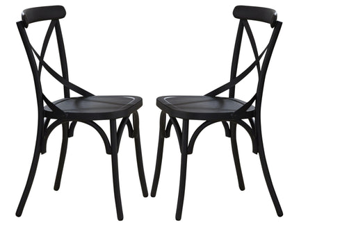 Liberty Furniture Vintage Dining Series X-Back Dining Side Chair in Black (Set of 2) image