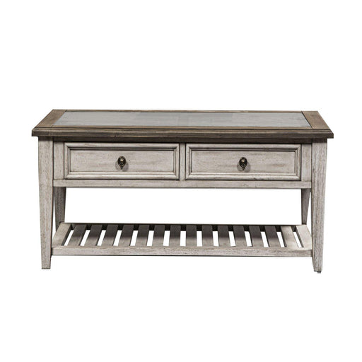 Liberty Heartland Rect Ceiling Tile Cocktail Table in Antique White image