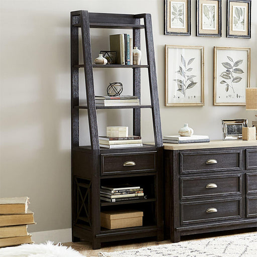 Liberty Heatherbrook Leaning Bookcase Pier in Charcoal & Ash image