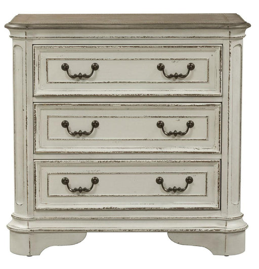 Liberty Magnolia Manor 3 Drawer Bedside Chest in Antique White SHIP TIME IS 4 WEEKS image