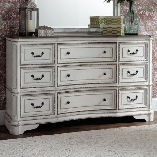 Liberty Magnolia Manor Leg 9 Drawer Dresser in Antique White image