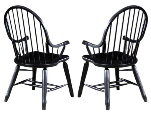 Liberty Furniture Treasures Bow Back Arm Chair in Black (Set of 2) image