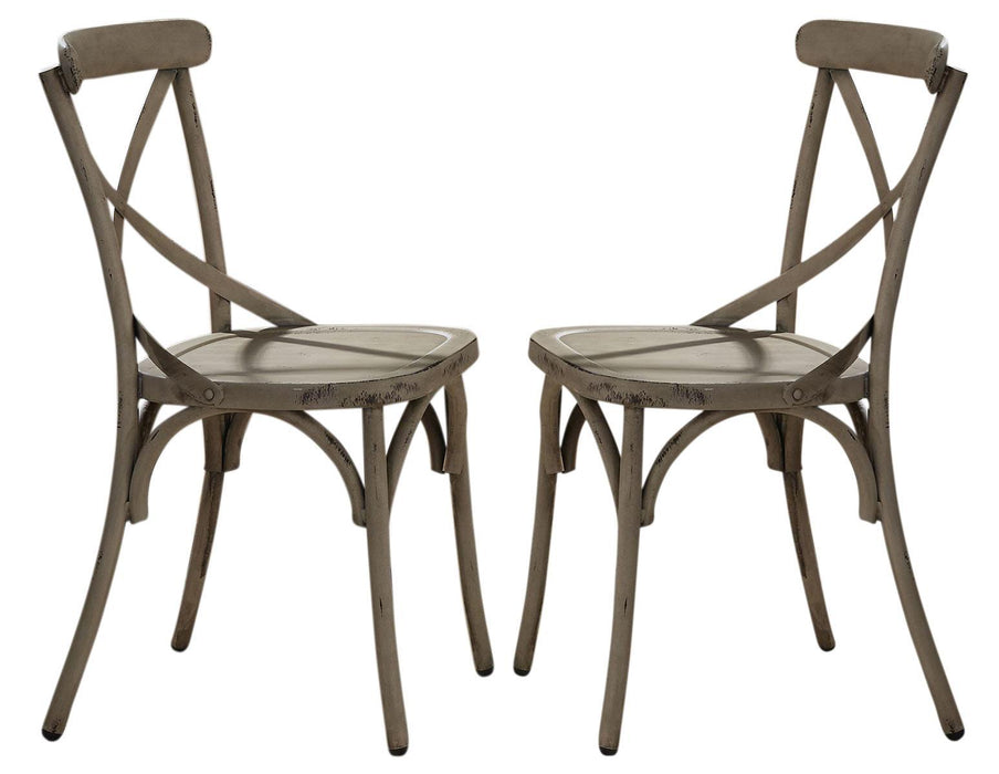 Liberty Furniture Vintage Dining Series X-Back Dining Side Chair in White (Set of 2) image