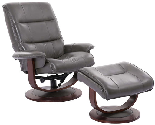Parker House Knight Manual Reclining Swivel Chair and Ottoman Ice image