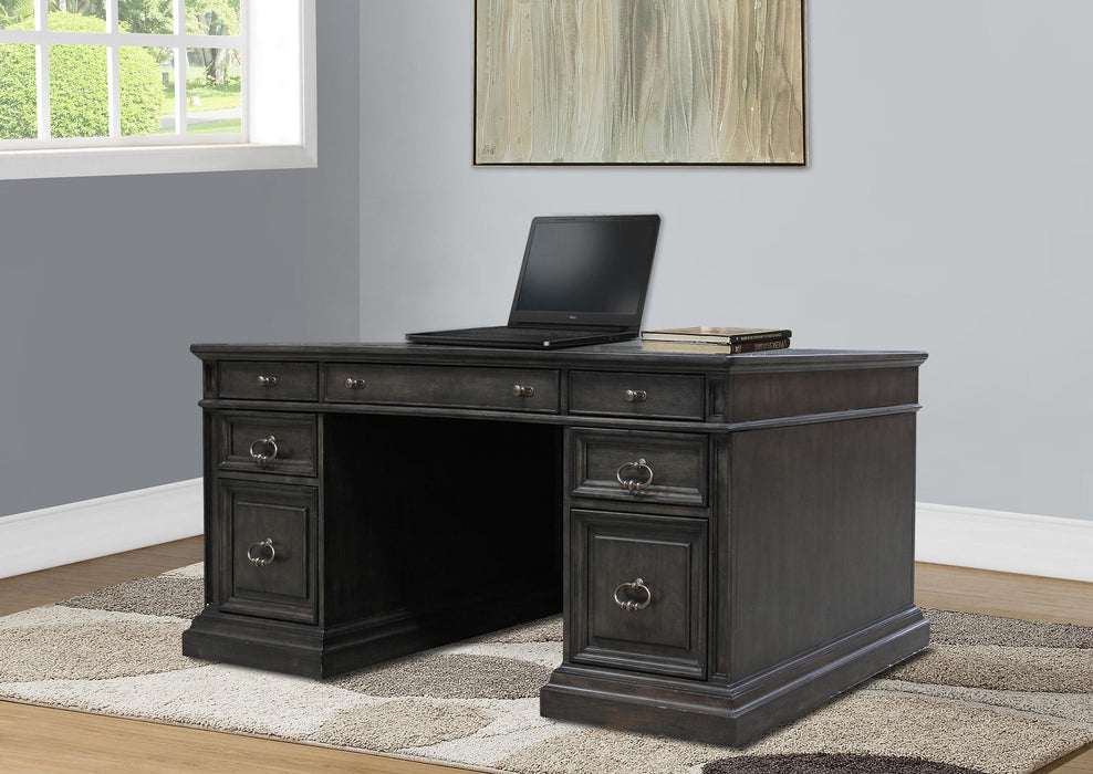 Parker House Washington Heights Double Pedestal Executive Desk in Washed Charcoal-3 image