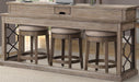 Parker House Sundance Everywhere Console with 3 Stools in Sandstone image