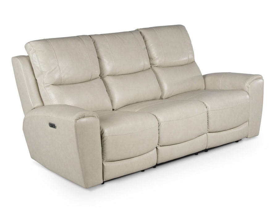 Steve Silver Laurel Leather Dual Power Reclining Sofa in Ivory image