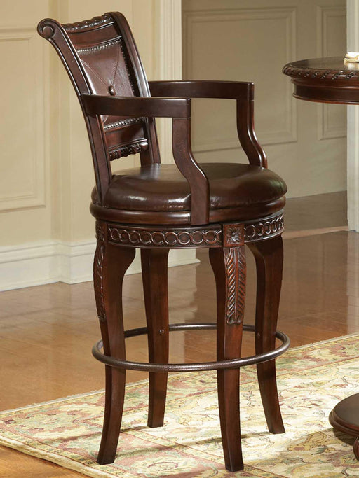 Steve Silver Antoinette Swivel Bar Chair (Set of 2) in Rich Cherry image
