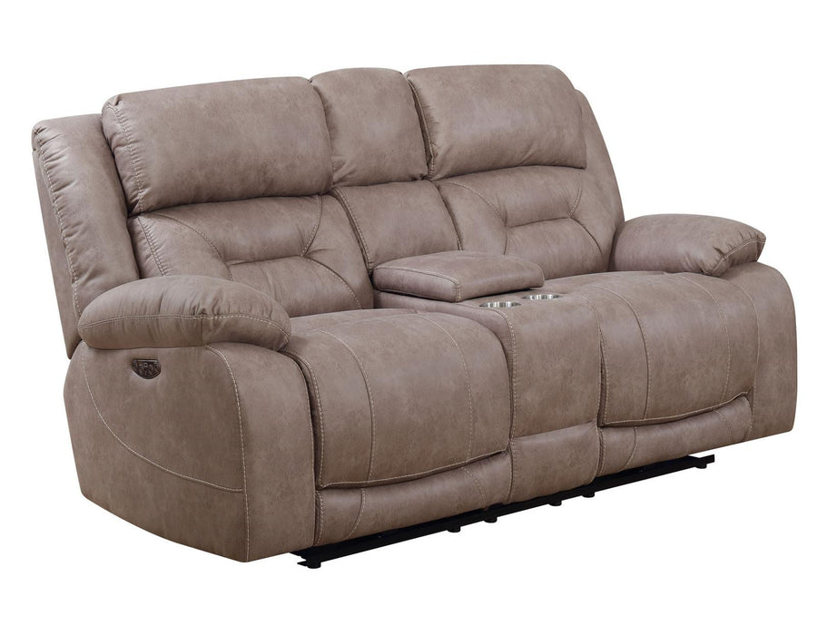 Steve Silver Aria Dual Power Reclining Console Loveseat in Desert Sand image