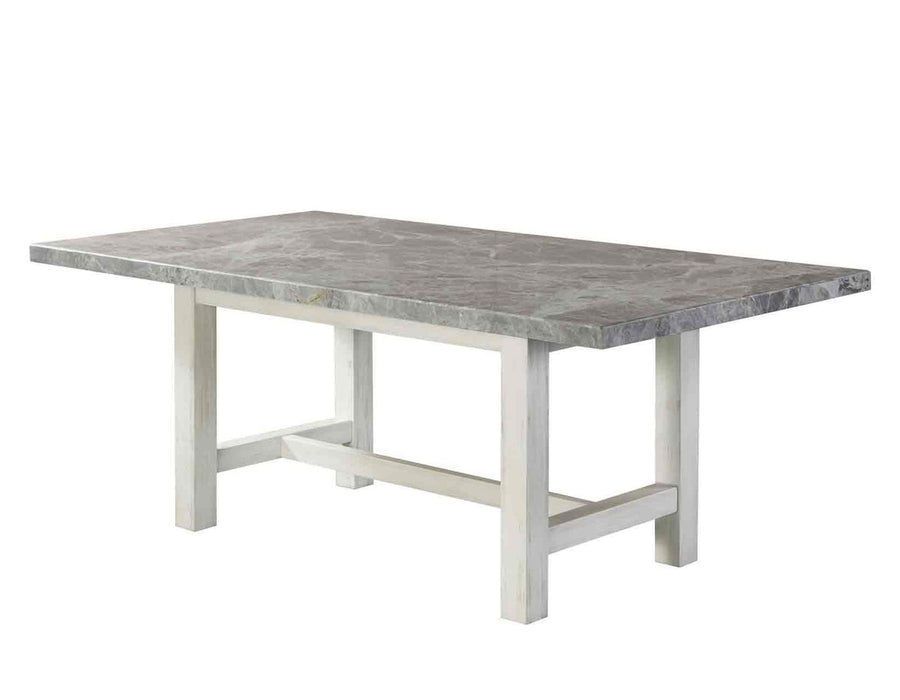 Steve Silver Canova Gray Marble Top Dining Table in Cathedral White image