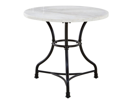 Steve Silver Claire Round White Marble Top Dining Table in White image