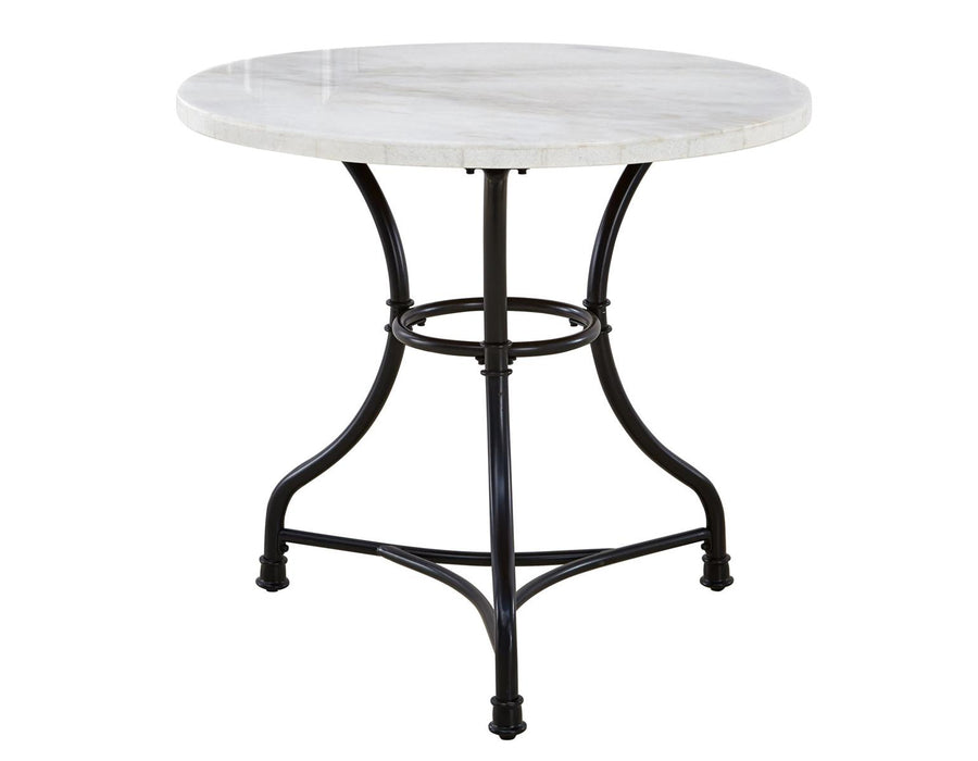 Steve Silver Claire Round White Marble Top Dining Table in White image