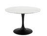 Steve Silver Colfax Round White Marble Top Dining Table in Black image