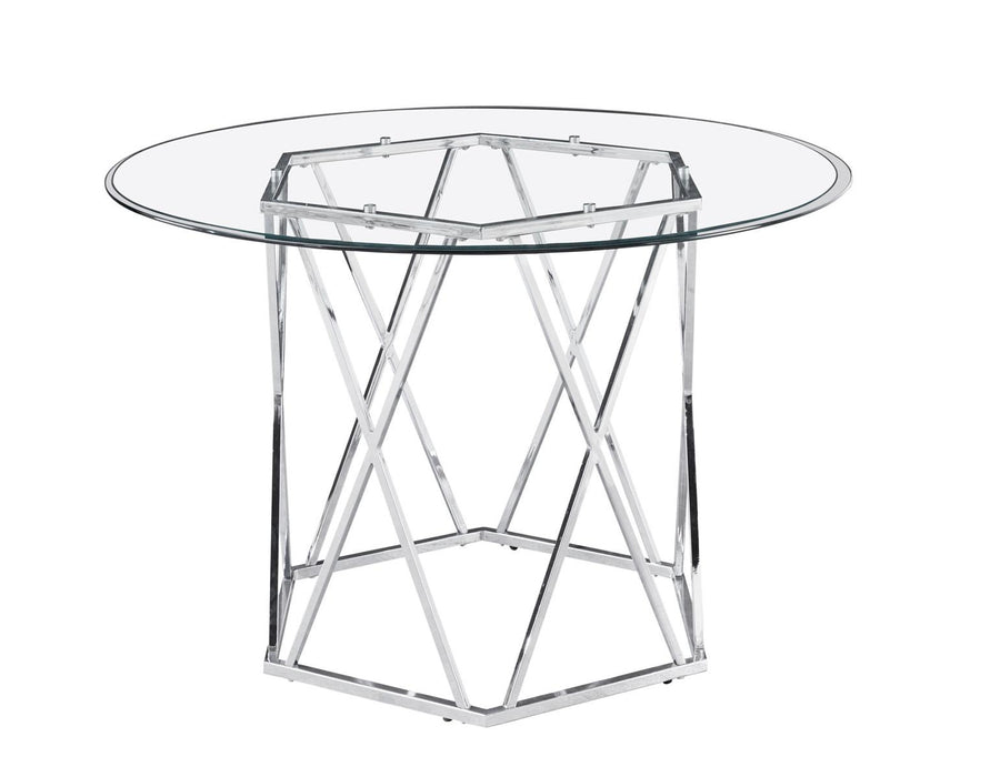 Steve Silver Escondido Round Dining Table in Chrome image