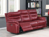 Steve Silver Fortuna Leather Dual Power Reclining Sofa in Wine image