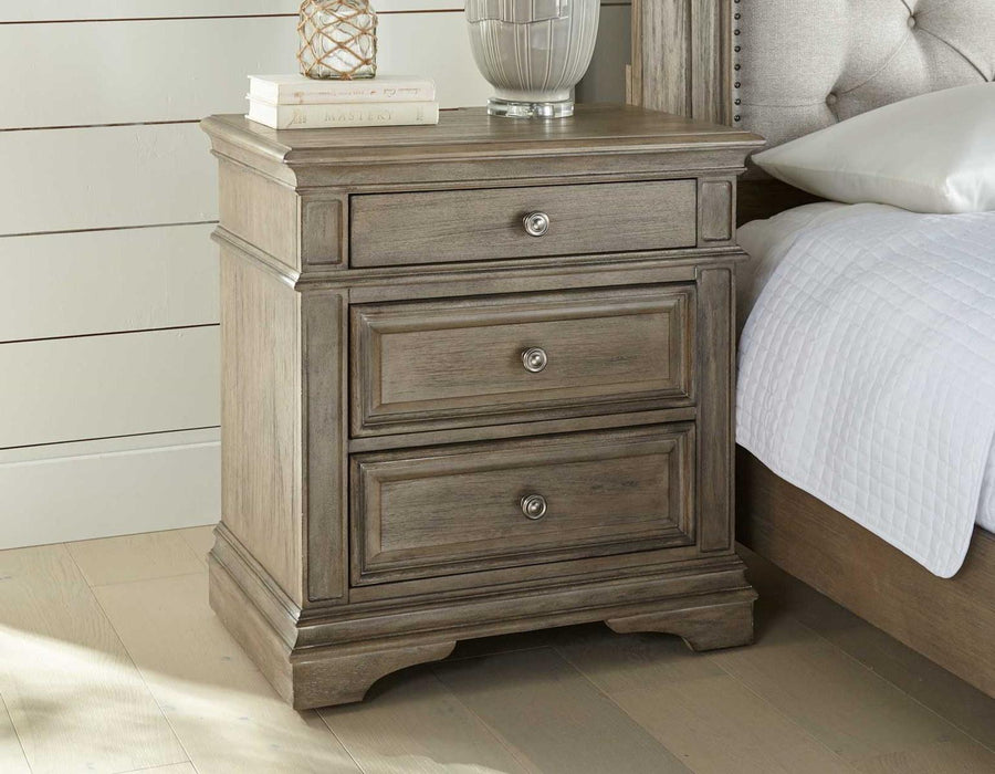 Steve Silver Highland Park 3 Drawer Nightstand in Waxed Driftwood image