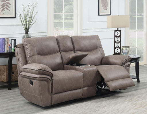 Steve Silver Isabella Manual Reclining Console Loveseat in Sand image