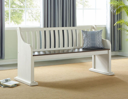 Steve Silver Joanna Bench with Back in Two-tone Ivory and Mocha image