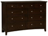 Vaughan-Basset Bonanza 8-Drawer Triple Dresser in Merlot image