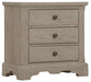 Vaughan-Bassett Heritage 3 Drawer Nightstand in Greystone image