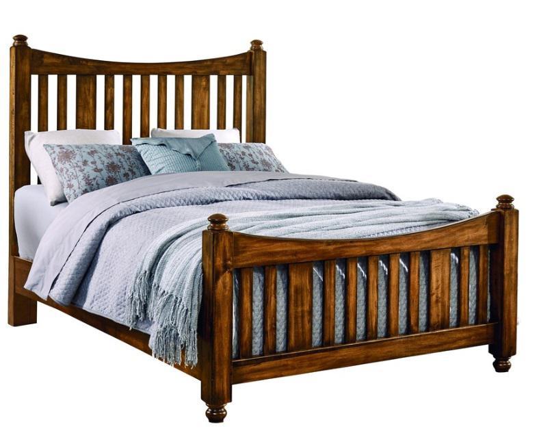 Vaughan-Bassett Maple Road Queen Slat Poster Bed  in Antique Amish image