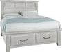 Vaughan-Bassett Sawmill King Louver Storage Bed in Alabaster Two Tone image