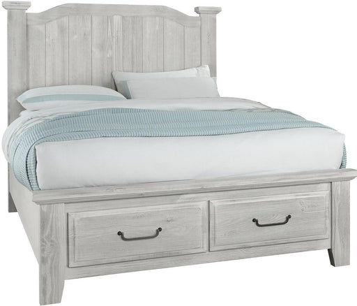Vaughan-Bassett Sawmill King Arch Storage Bed in Alabaster Two Tone image