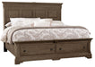 Vaughan-Bassett Heritage Queen Mansion Bed with Storage Footboard in Cobblestone Oak image