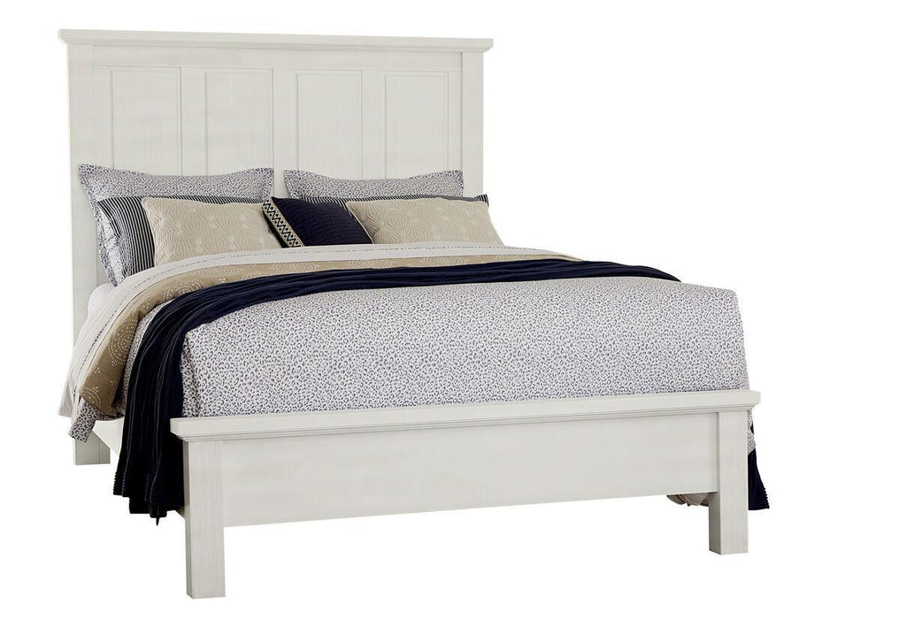 Vaughan-Bassett Maple Road Cal King Mansion Bed with Low Profile Footboard in Soft White image
